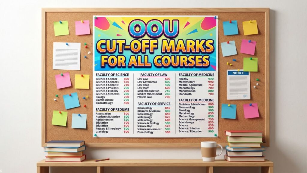 OOU Departmental Cut off Mark for all Courses